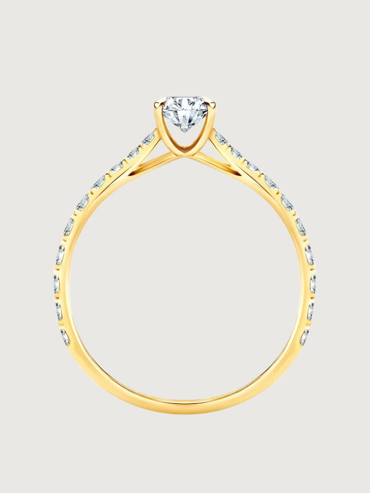 Inel de Logodna Luminous Aura din Aur Galben cu Diamant 0.6Ct si Diamante 0.2Ct