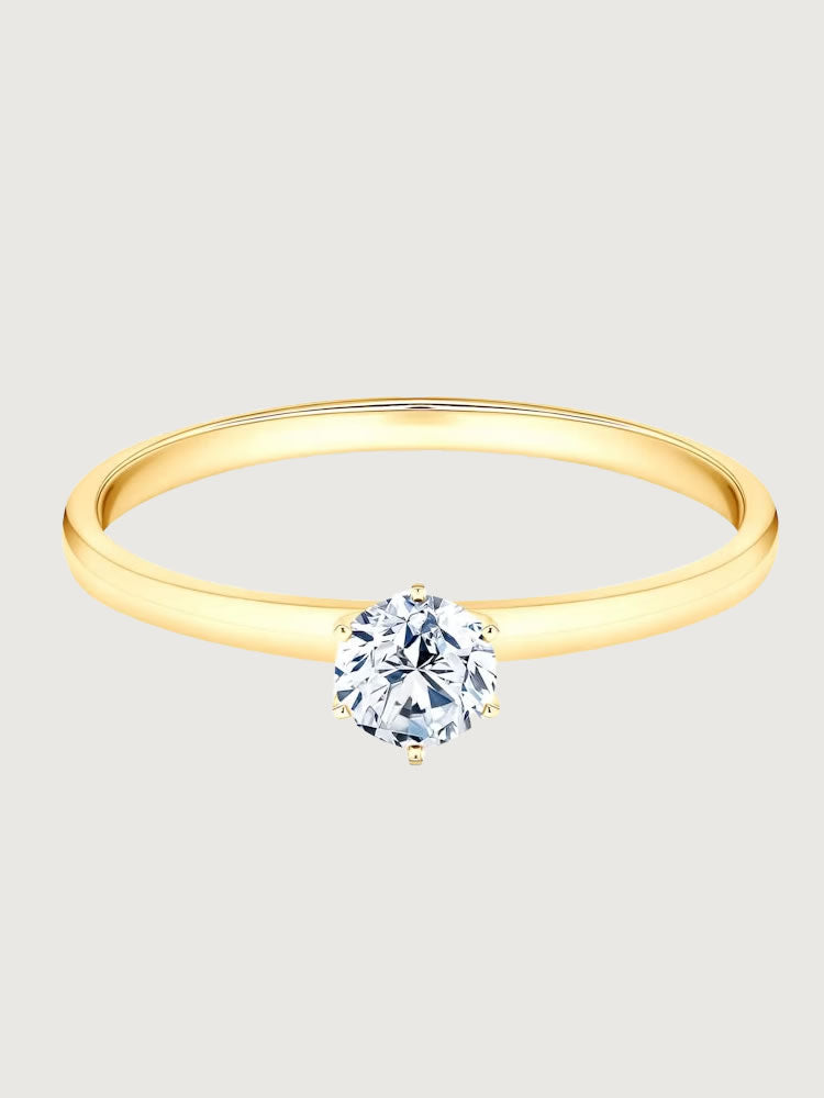 Inel de Logodna Timeless Grace din Aur Galben cu Diamant 0.1Ct