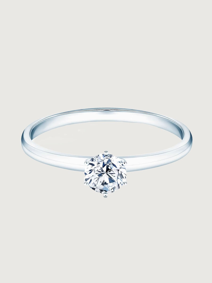 Inel de Logodna Timeless Grace din Aur Alb cu Diamant 0.7Ct