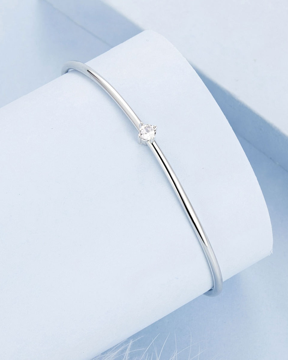 Detaliu zirconiu 5A brățară bangle din argint