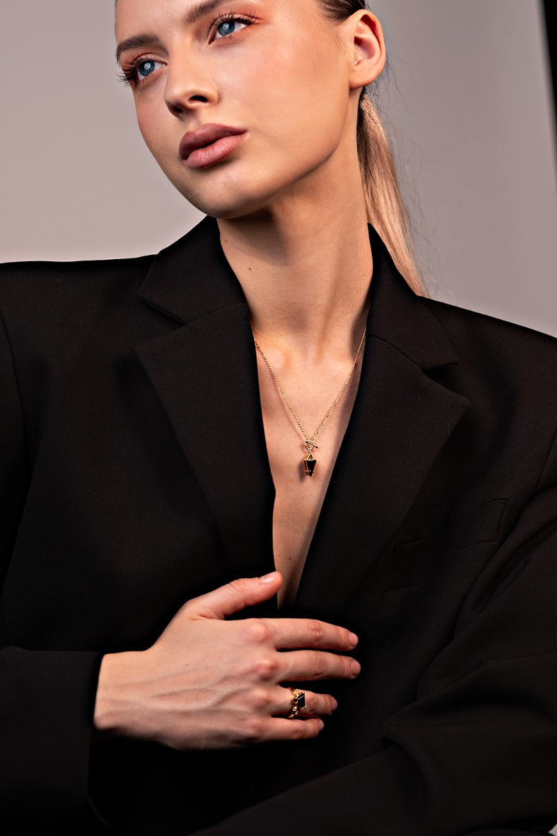 Inel din Argint Garnet Valentina Gold