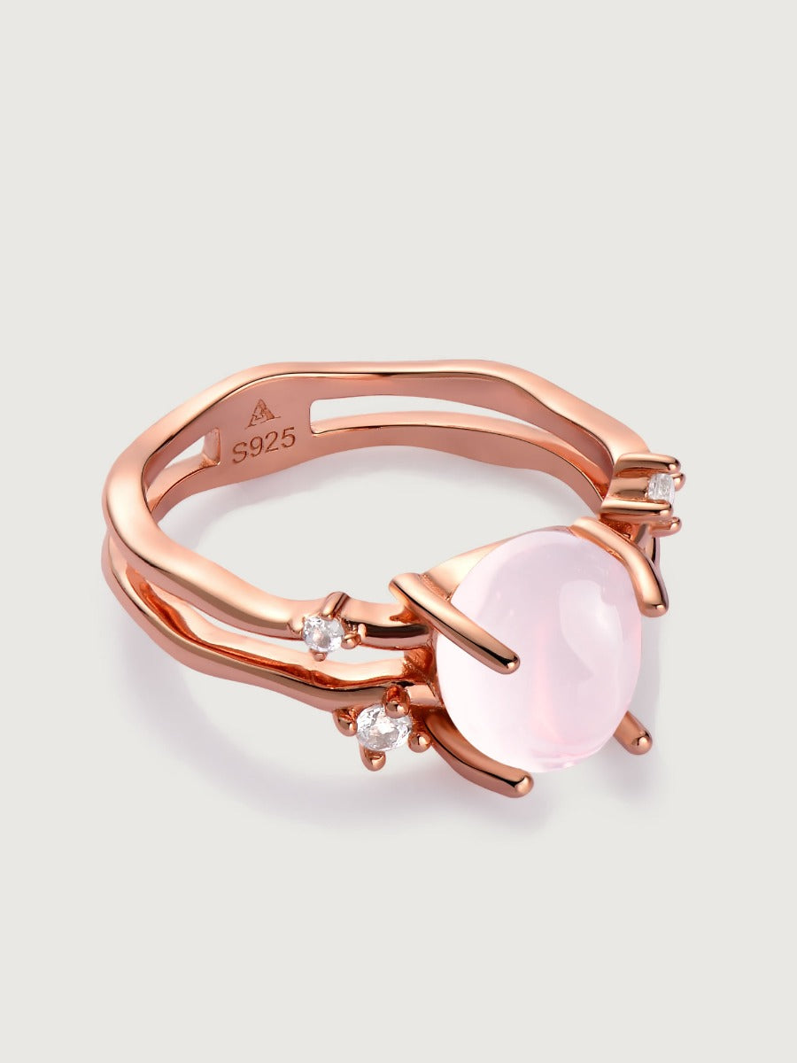 Inel din Argint Rose Quartz Sofia Rose Gold