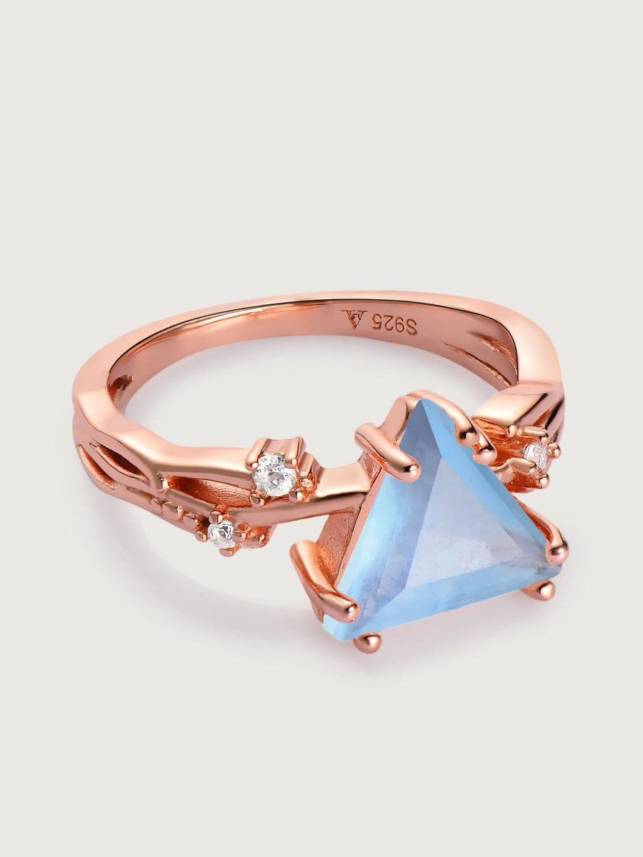 Inel din Argint Aquamarine Valentina Rose Gold