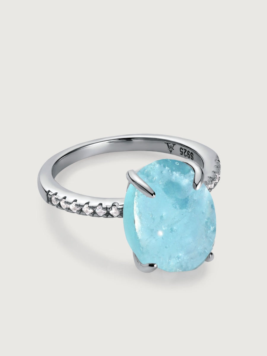 Inel din Argint Aquamarine Sara Silver