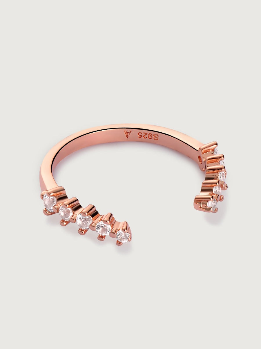 Inel din Argint White Topaz Camila Rose Gold