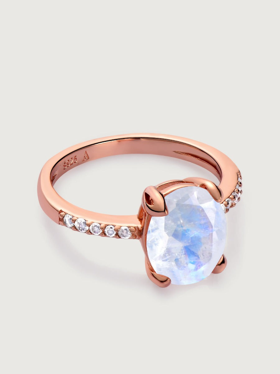 Inel din Argint Moonstone Valeria Rose Gold