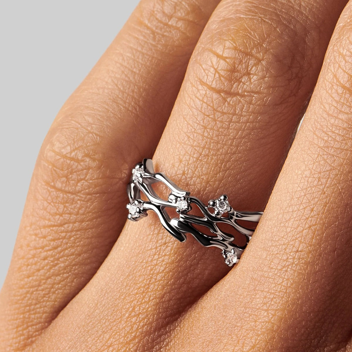 Inel din Argint White Topaz Natures Elegance