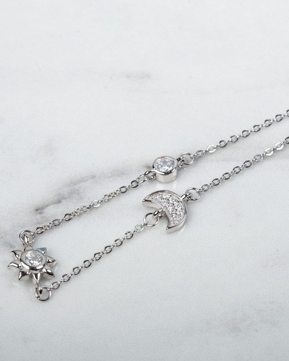 Bratara din Argint Moon Sun Stars