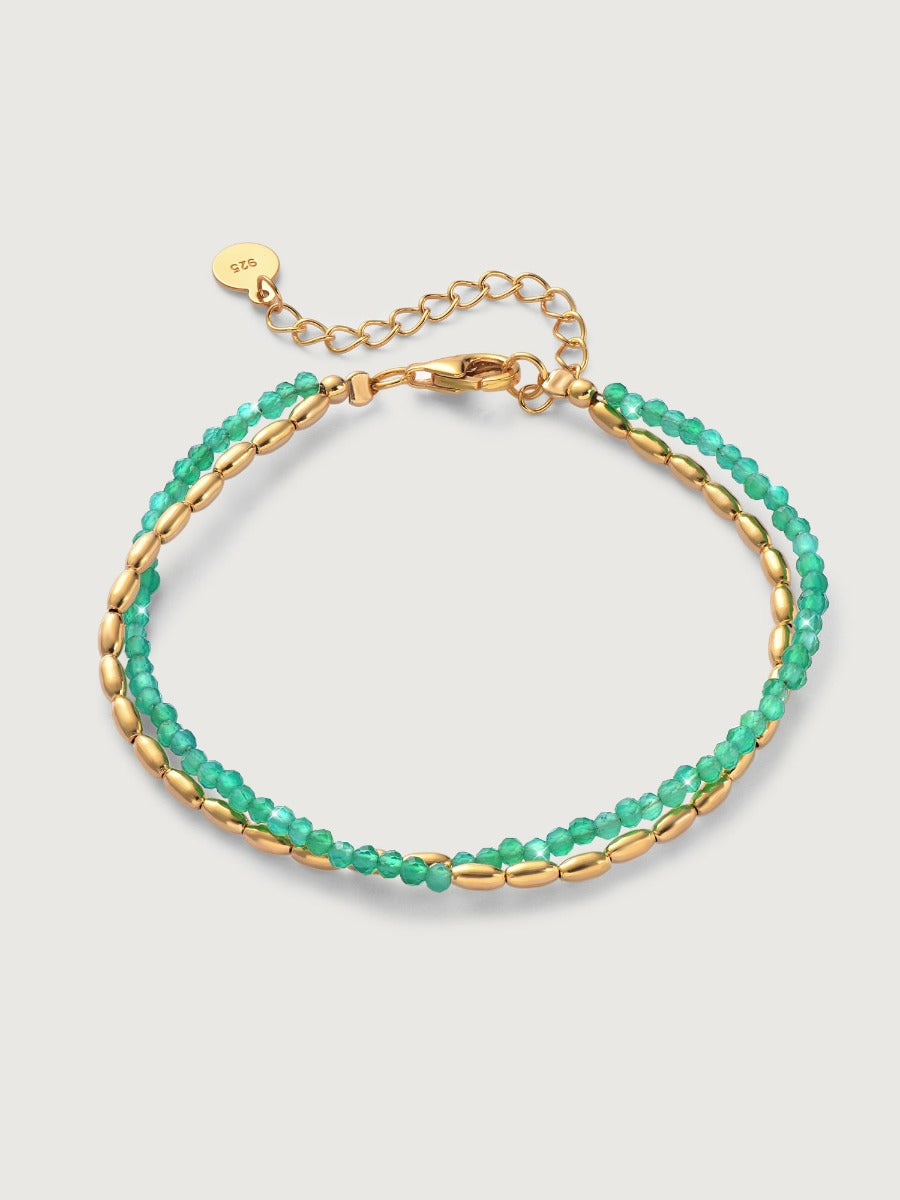 Bratara din Argint Green Onyx Serenity