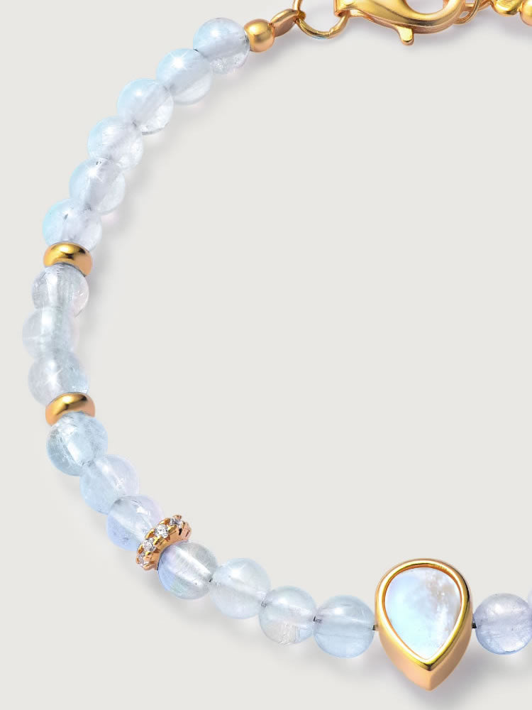 Bratara din Argint Moonstone Elegance in Every Tear Auriu