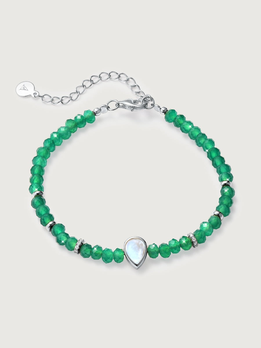 Bratara din Argint Green Onyx Elegance in Every Tear Argintiu