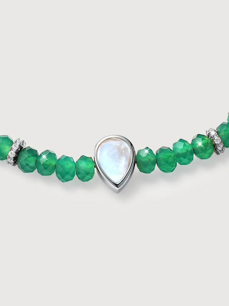 Bratara din Argint Green Onyx Elegance in Every Tear Argintiu