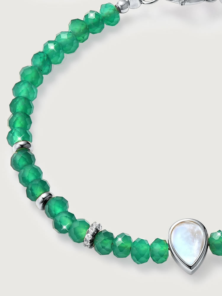 Bratara din Argint Green Onyx Elegance in Every Tear Argintiu