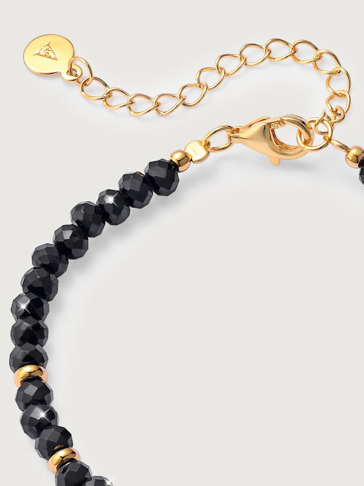 Bratara din Argint Black Onyx Elegance in Every Tear Auriu