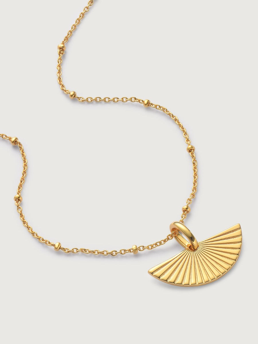 Pandantiv cu Lantisor din Argint Luminous Rays Auriu