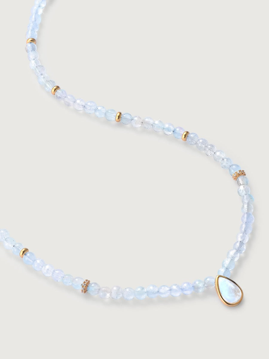 Colier din Argint Moonstone Elegance in Every Tear Auriu