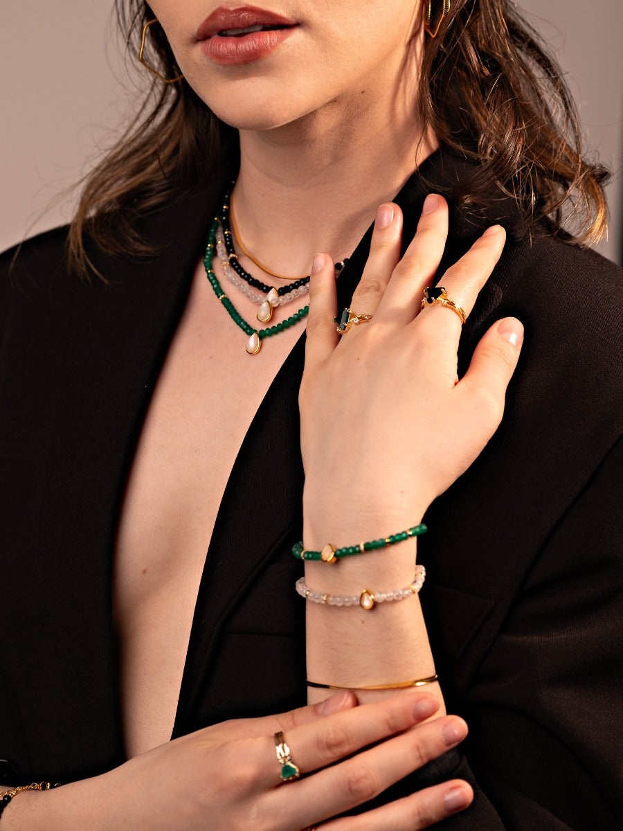 Inel din Argint Green Onyx Elegance in Every Angle