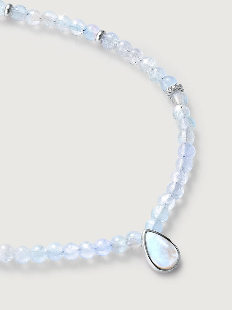 Colier din Argint Moonstone Elegance in Every Tear Argintiu