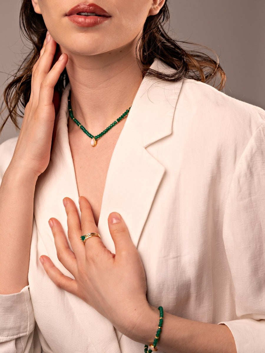 Inel din Argint Green Onyx Elegance in Every Angle