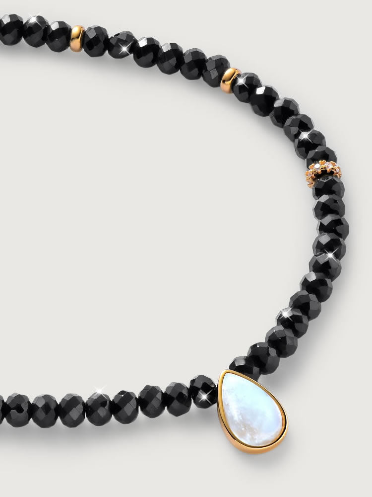 Colier din Argint Black Onyx Elegance in Every Tear Auriu