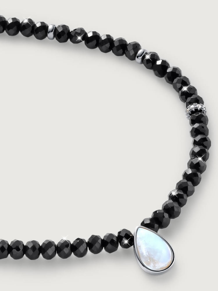 Colier din Argint Black Onyx Elegance in Every Tear Argintiu