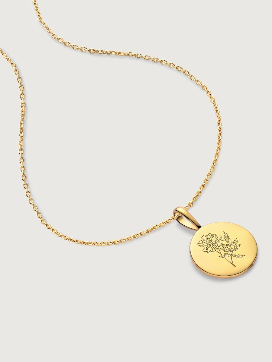 Pandantiv din Argint Birthflower Bloom Gold - October Marigold