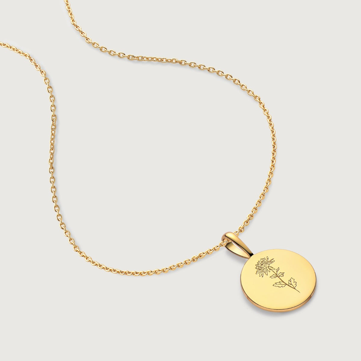 Colier din Argint Birthflower Bloom Gold - November Chrysanthemum