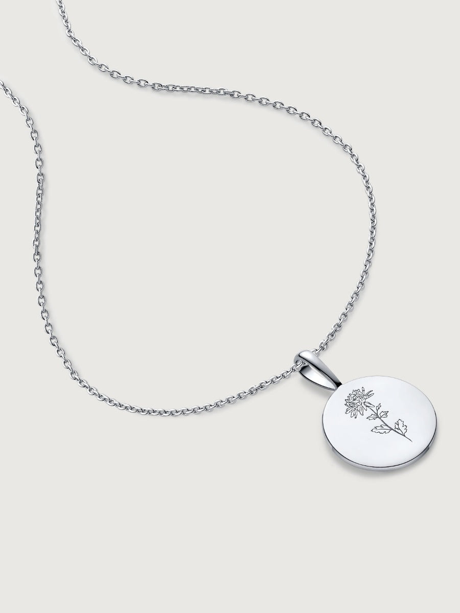 Pandantiv din Argint Birthflower Bloom Silver - November Chrysanthemum