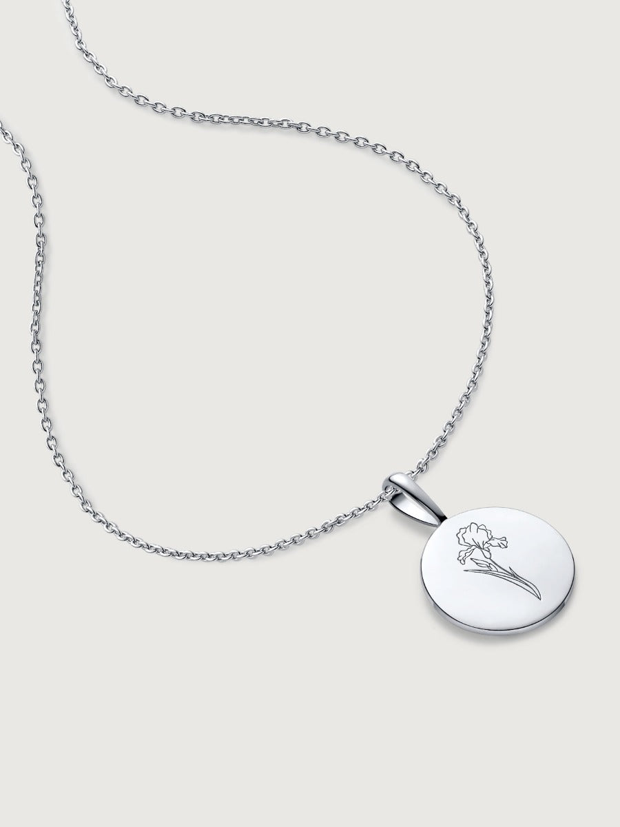Colier din Argint Birthflower Bloom Silver - February Iris