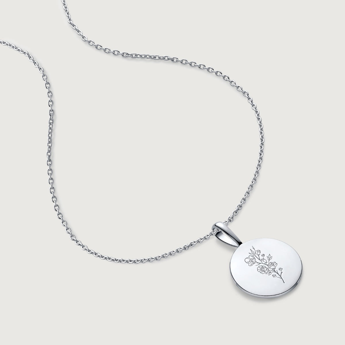 Colier din Argint Birthflower Bloom Silver - March Cherry Blossom