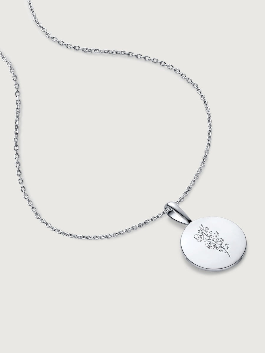 Pandantiv din Argint Birthflower Bloom Silver - March Cherry Blossom