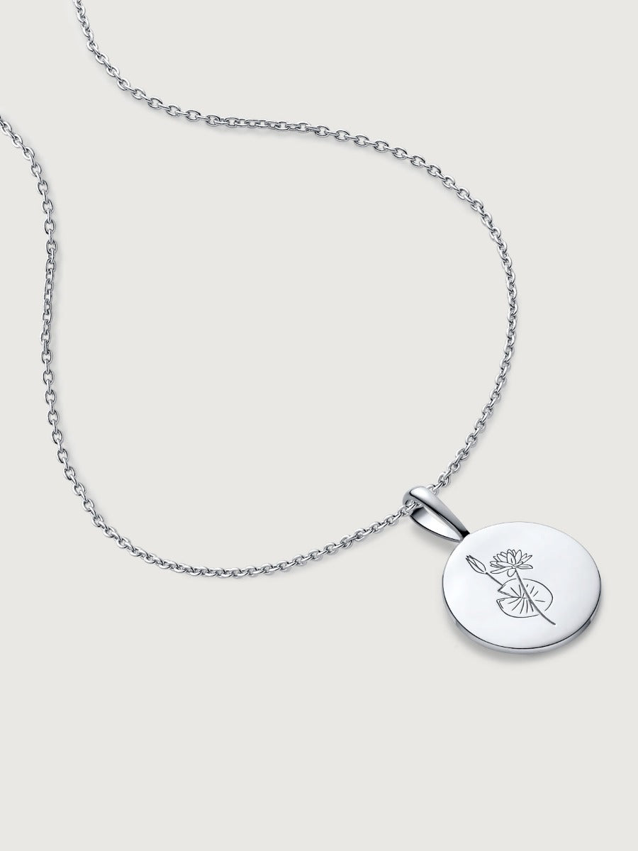 Colier din Argint Birthflower Bloom Silver - July Water Lily