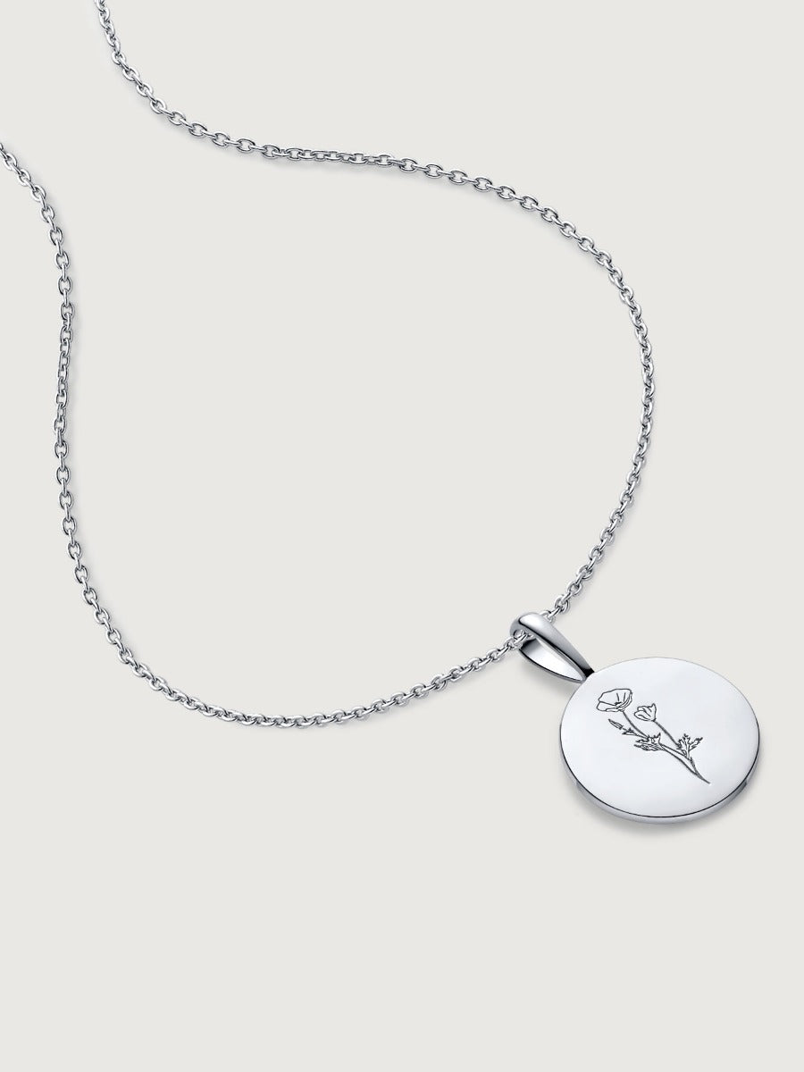 Colier din Argint Birthflower Bloom Silver - August Poppy