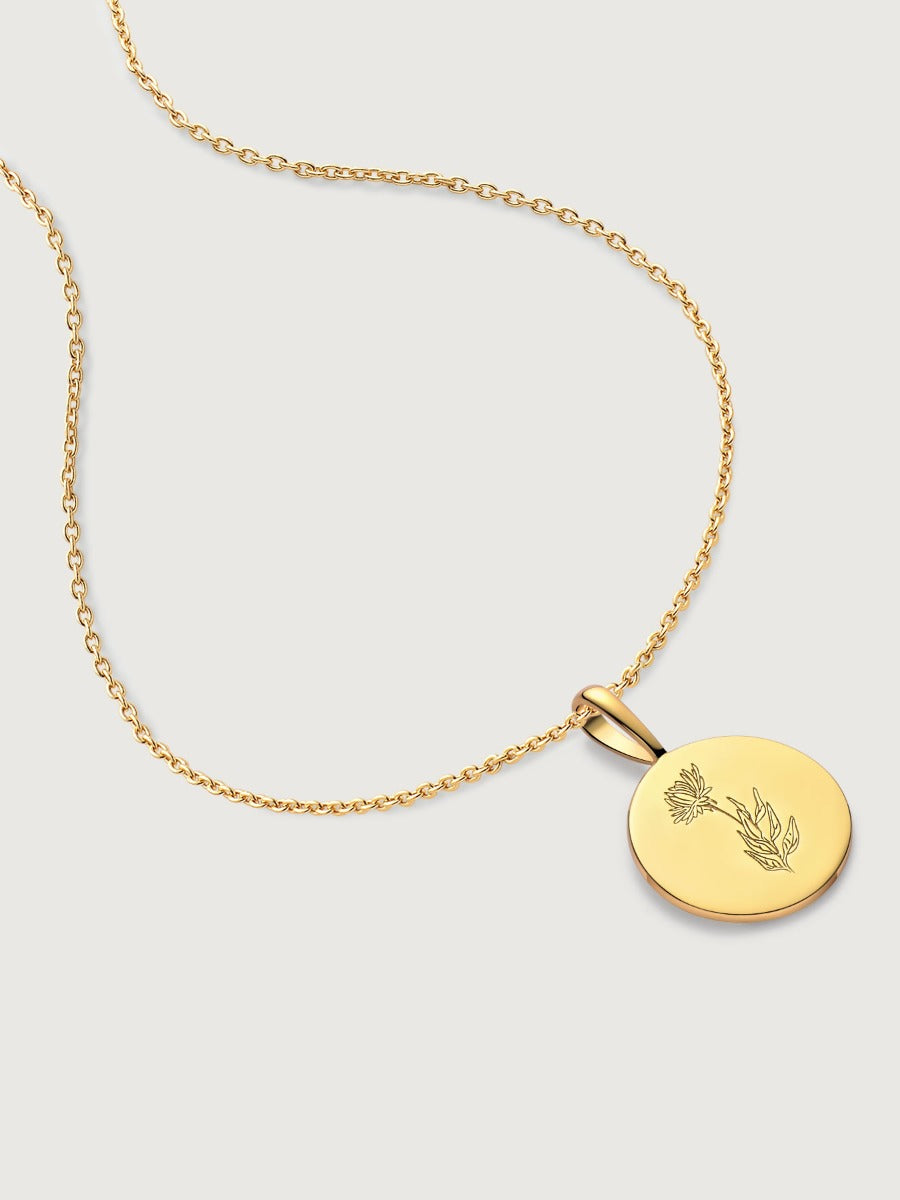 Pandantiv din Argint Birthflower Bloom Gold - September Aster