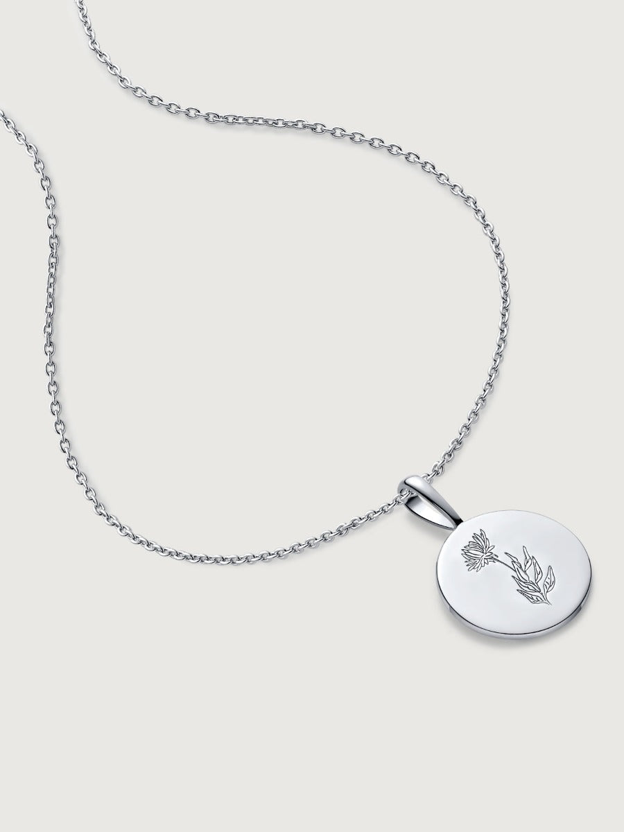 Pandantiv din Argint Birthflower Bloom Silver - September Aster