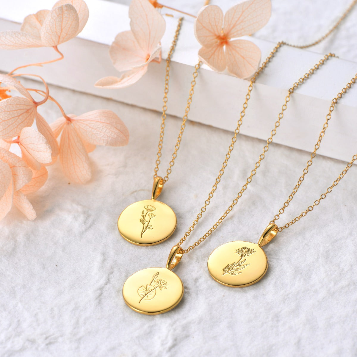 Colier din Argint Birthflower Bloom Gold - August Poppy