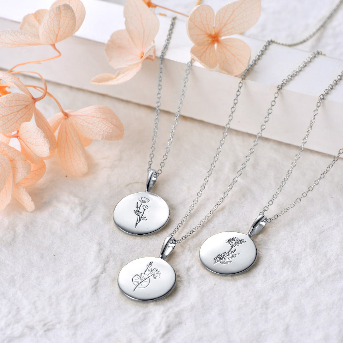 Pandantiv din Argint Birthflower Bloom Silver - September Aster