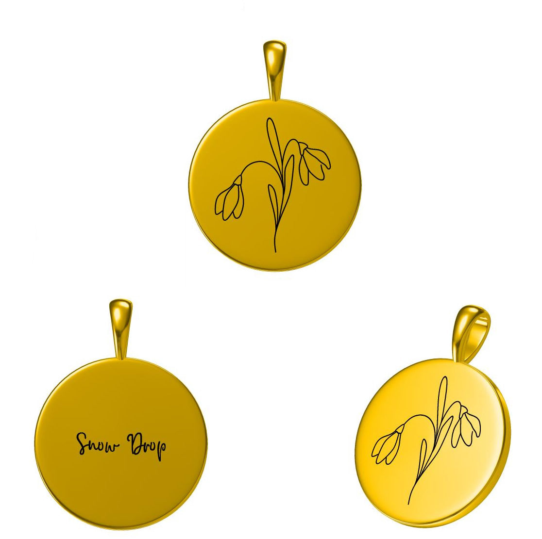 Pandantiv din Argint Birthflower Bloom Gold - January Snowdrop