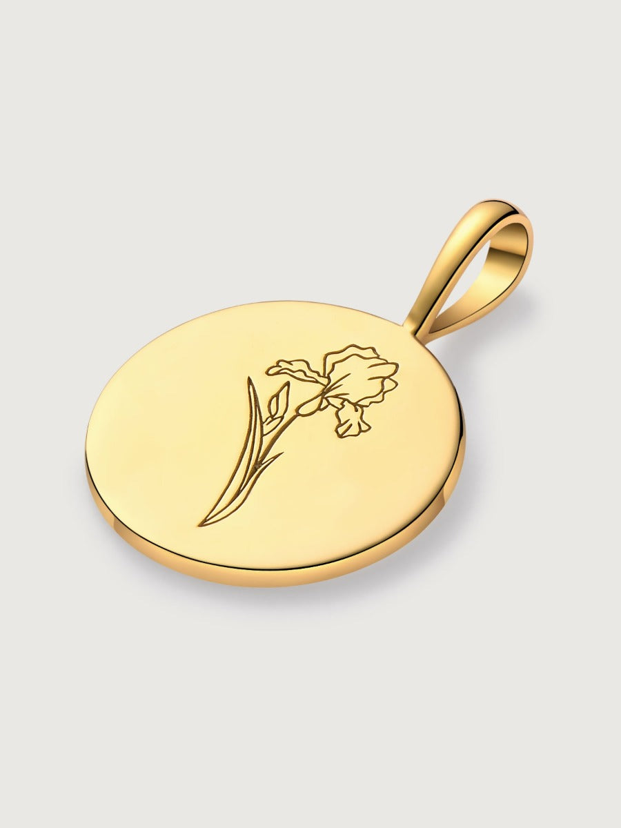 Pandantiv din Argint Birthflower Bloom Gold - February Iris