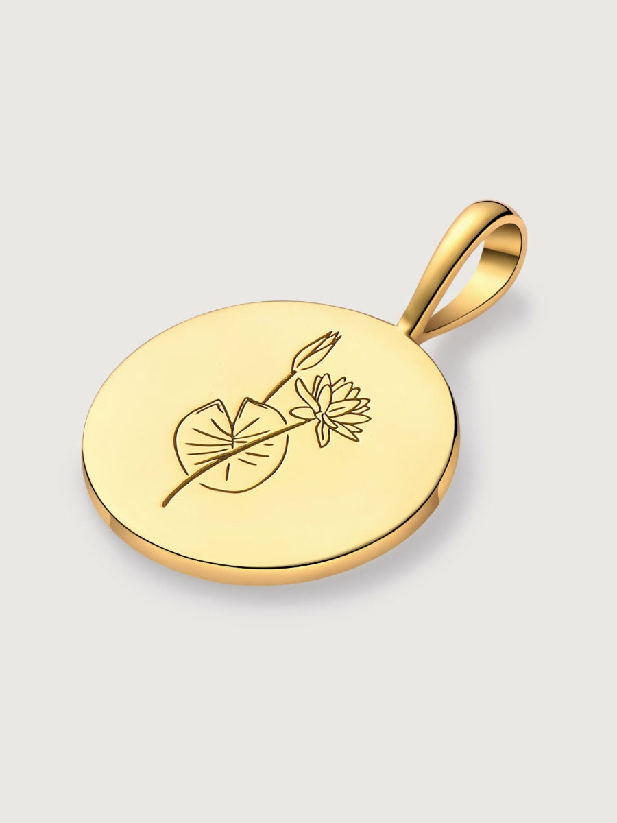 Pandantiv din Argint Birthflower Bloom Gold - July Water Lily