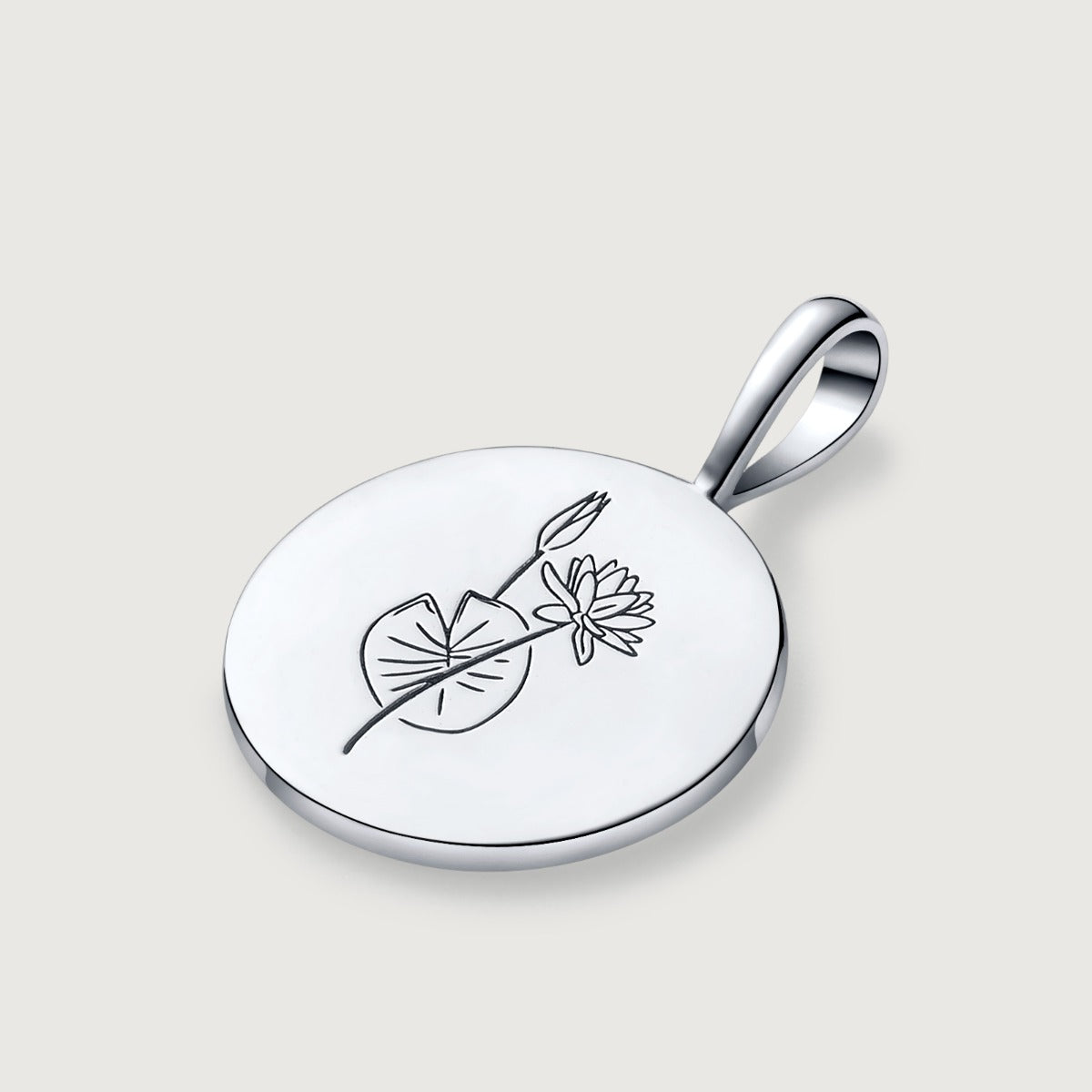 Pandantiv din Argint Birthflower Bloom Silver - July Water Lily