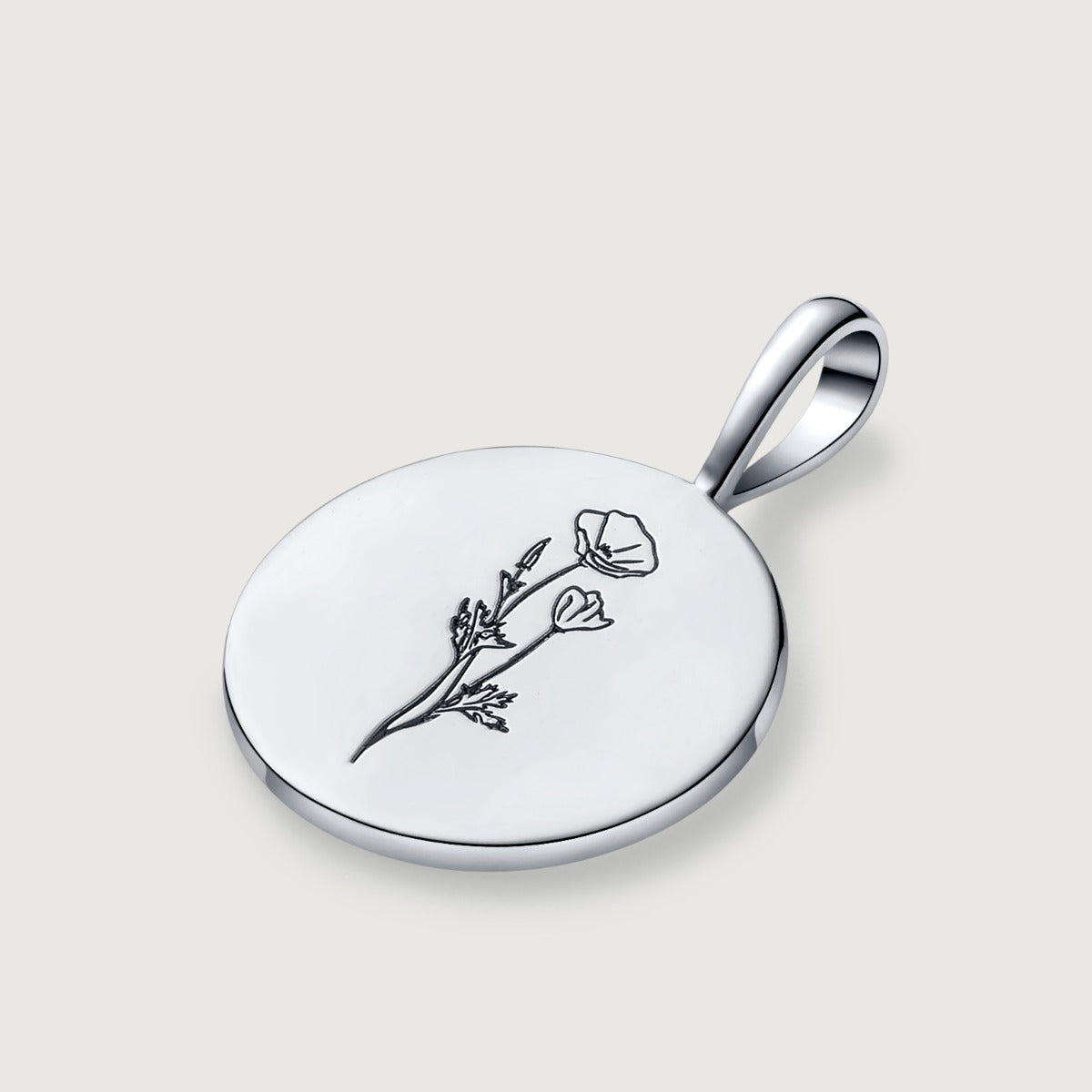 Colier din Argint Birthflower Bloom Silver - August Poppy