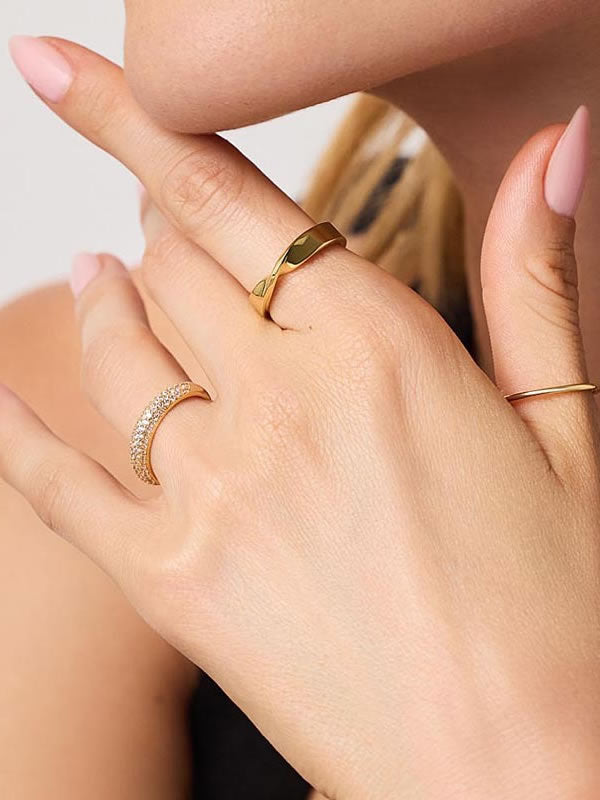 Inel din Argint Gold Twist of Elegance