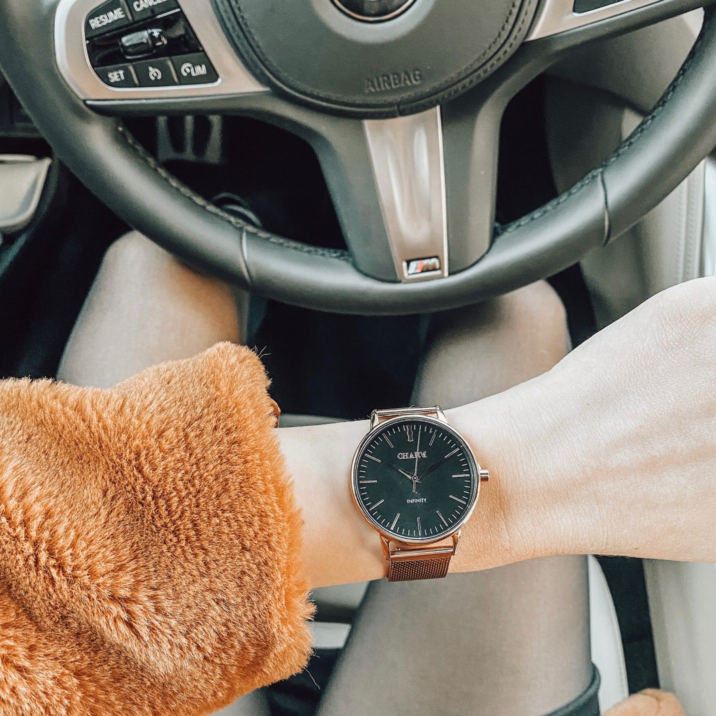 Set Cadou : Ceas Infinity Chloris Nude Rose + Curea din otel inoxidabil Rose Gold