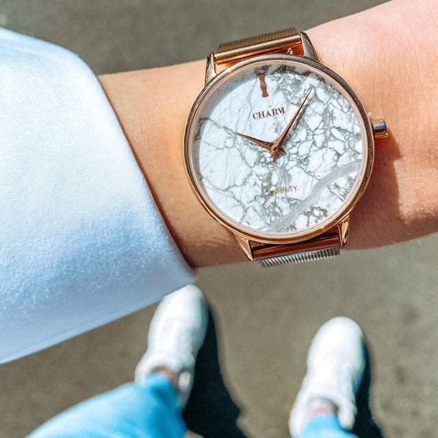 Set Cadou : Ceas Infinity Marble Theea + Curea din piele Nuderose