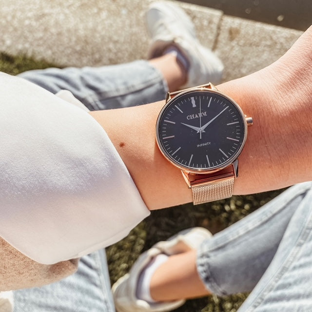 Set Cadou : Ceas Infinity Chloris Nude Rose + Curea din otel inoxidabil Rose Gold