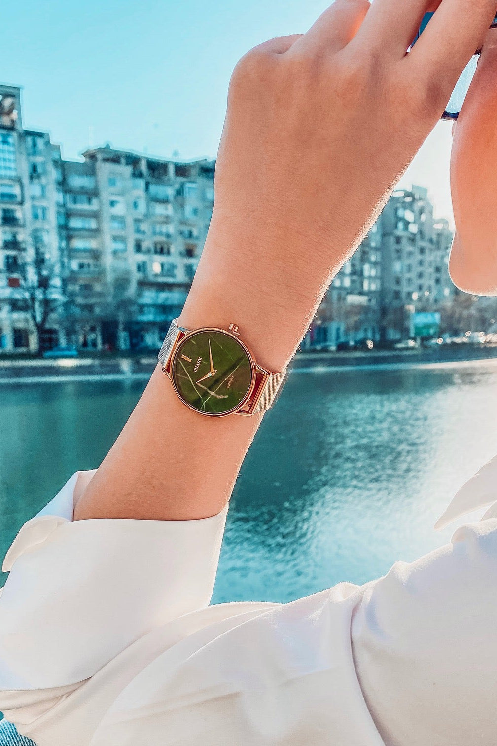 Set Cadou : Ceas Infinity Marble Florence + Curea din piele Neagra