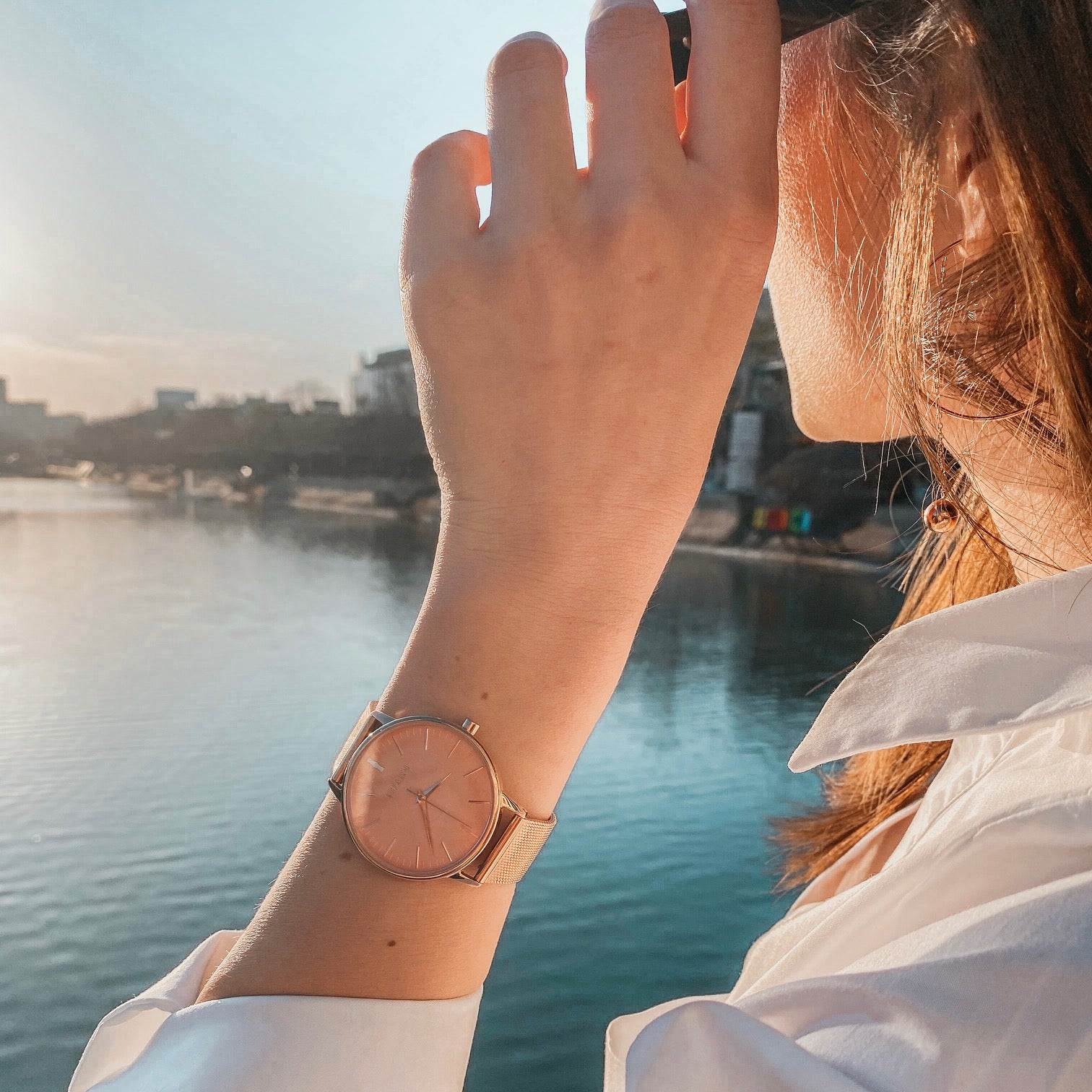 Set Cadou : Ceas Infinity Flora + Curea de piele Neagra