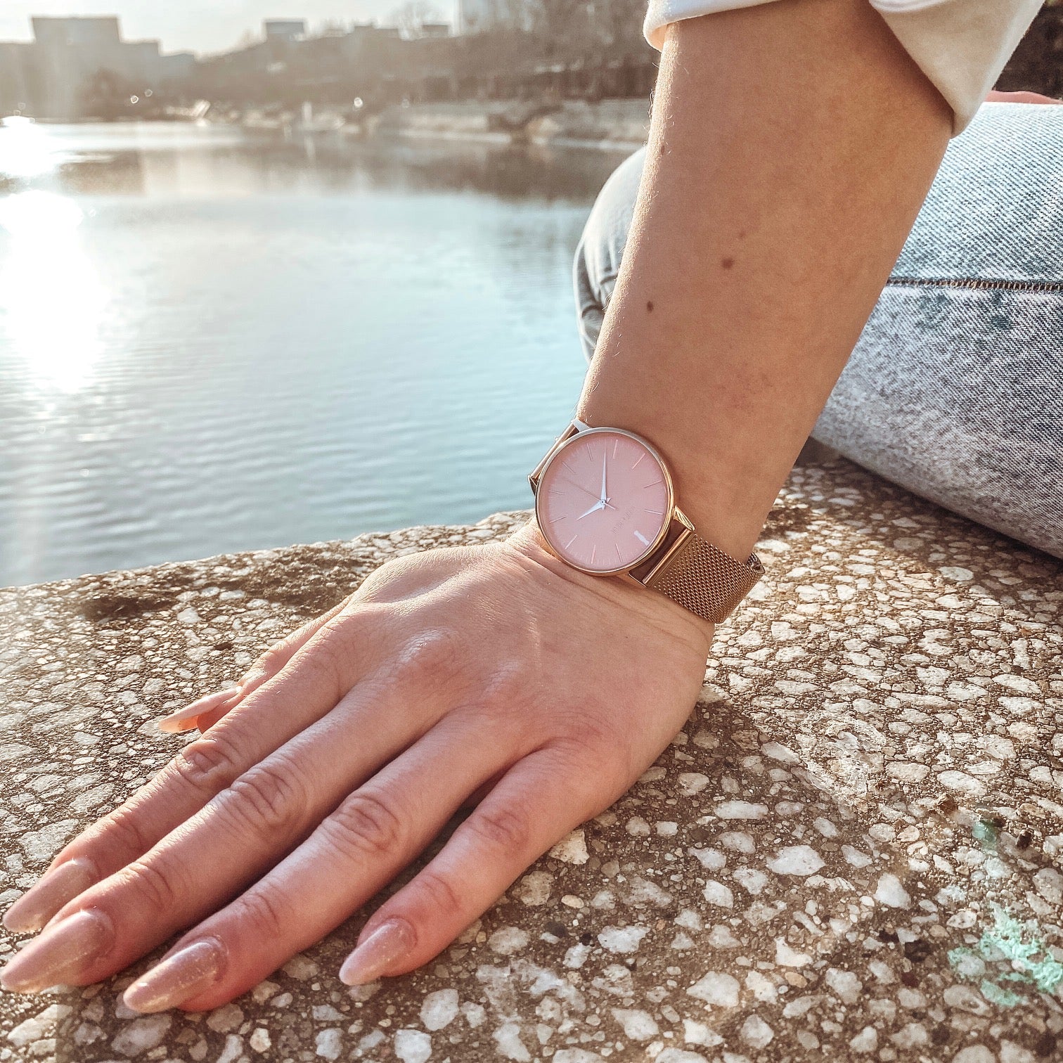 Set Cadou : Ceas Infinity Flora + Curea de piele Neagra