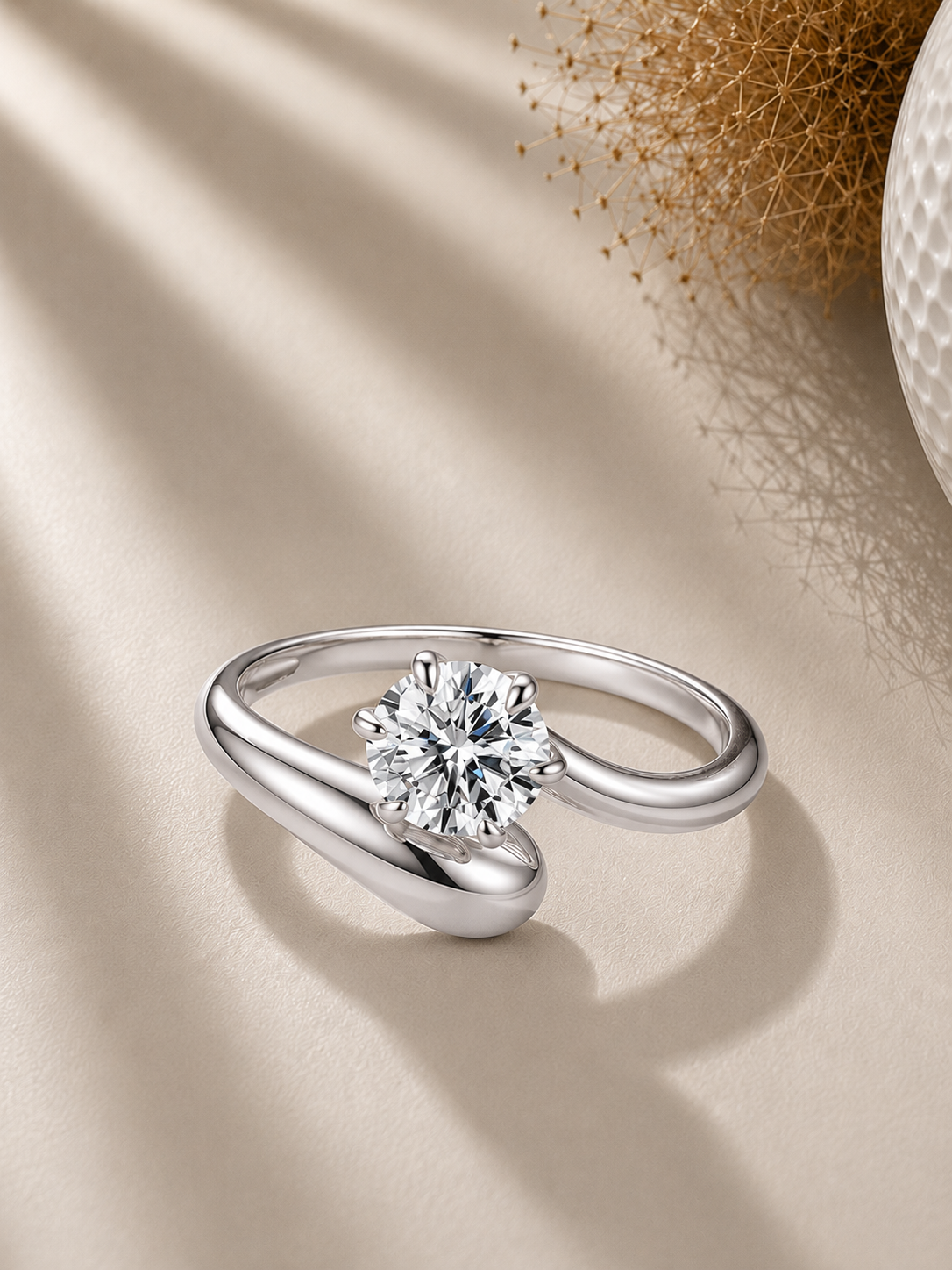Inel moissanite argint si aur